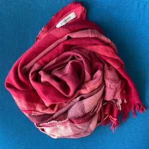 Burberry Red and Beige Plaid Lightweight Scarf